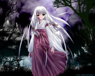 Moonlit forest gothic anime blood - a long dress free wallpaper