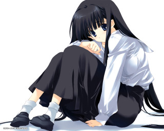 Woman sitting kyoto uniform portrait - purism free wallpaper