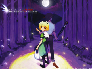 Moonlit woods couple cherry blossoms - the moon free wallpaper