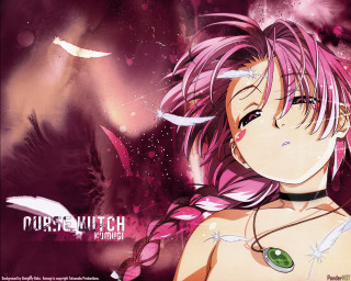 Pink hair green eye bird - overhead free wallpaper