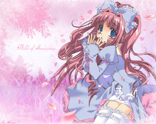 Girl blue dress flower field 2 - a field of flowers free wallpaper
