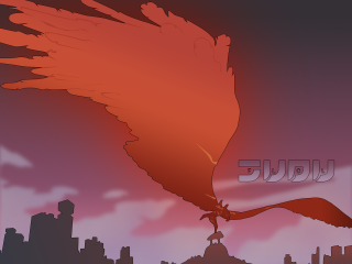 Bird city red purple sunset - over a city free wallpaper