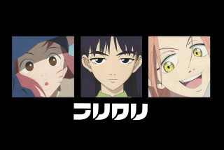 Anime 4girls parody style portrait - an album cover free wallpaper