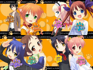 Anime girls colorful expressions animal - different free wallpaper