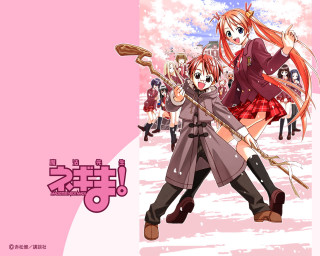 Anime dancing snow pink background - together free wallpaper