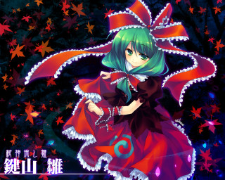 Anime girl green hair red 2 - green hair free wallpaper