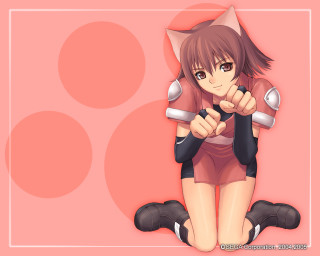 Ayako rokkaku anime girl cat 2 - circle and dots free wallpaper