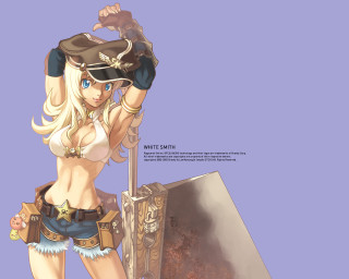 Cartoon sword hat blonde blue - a sword and a hat free wallpaper