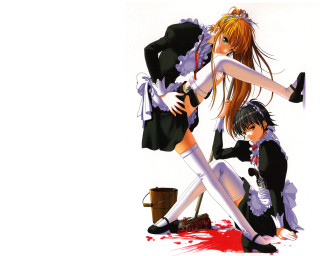 Anime maid blood splatter transgressive - outfit free wallpaper