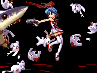 Girl shark gun animal ears - a shark free wallpaper