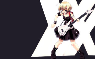 Girl guitar blackdress anime gothic - a guitar free wallpaper