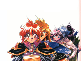 Anime girls armor cape retro - a white wall free wallpaper