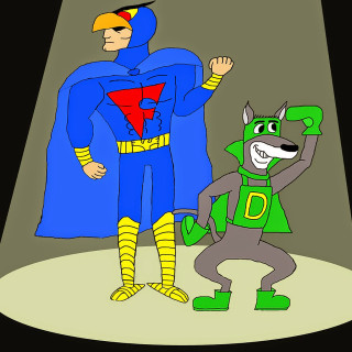 Cartoon man batman costume dog - a.d.m. cooper free wallpaper