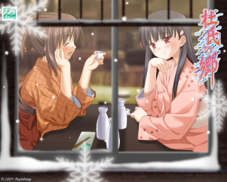 Snowy kimono sisters blurry milk - art free wallpaper