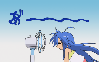 Blue hair girl fan breeze - a blue hair free wallpaper