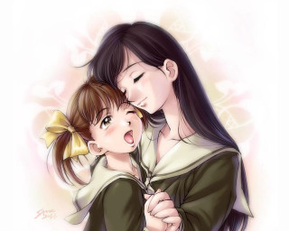 Woman child girls anime rayonism - a child free wallpaper
