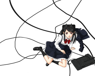 Girl black bag earphones school - a black bag free wallpaper