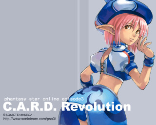 Cartoon pinkhair blueoutfit hat elf - text free wallpaper