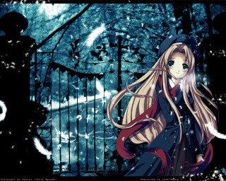Girl gate snow hat anime - gothic free wallpaper