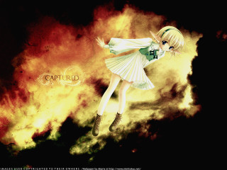 Girl flame dress elf sunset - a caption free wallpaper