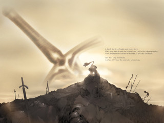 Bird flying hill cross quote - dark soul free wallpaper