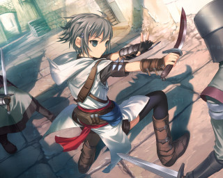Man sword helmet fantasy art - red pants free wallpaper