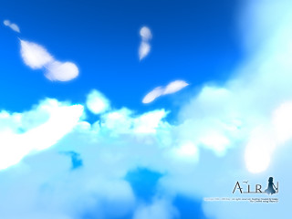 Blue sky clouds plane person - aimitsu free wallpaper