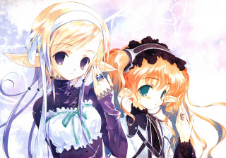 Anime girls longhair blueeyes lolita - a manga drawing free wallpaper for desktop