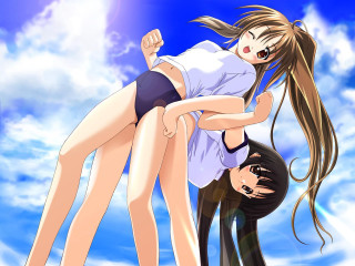 Girl lifted blue sky manga - another girl free wallpaper