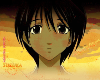Sad anime girl yellow background - anime visual free wallpaper