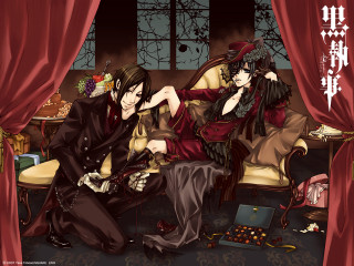 Gothic art couple couch laptop - a couch in a room free wallpaper