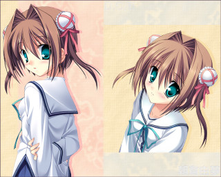 Anime girls long hair blue 36 - a bow free wallpaper