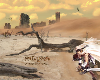 Desert man sword castle bird - overhead free wallpaper