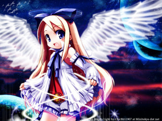 Angel girl blue sky stars - angel free wallpaper
