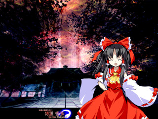 Anime girl red dress tree - a red bow free wallpaper
