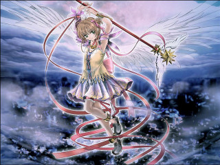 Anime sword star sky clouds - magical free wallpaper for desktop