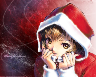 Surprised girl santa hat christmas - look free wallpaper for desktop