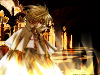 Castle fire night solo blonde - a castle in the background free wallpaper