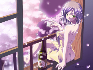 Woman window sill wine purple - a window sill next free wallpaper