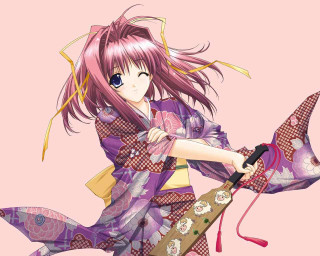 Purple dress umbrella anime yukata - a umbrella free wallpaper