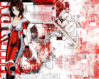 Red blooded helmeted girl anime - background free wallpaper