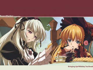 Anime characters roses longhair dress - anime visual free wallpaper