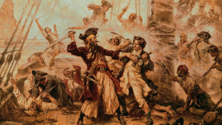 Pirate crew ship water background - the water free wallpaper