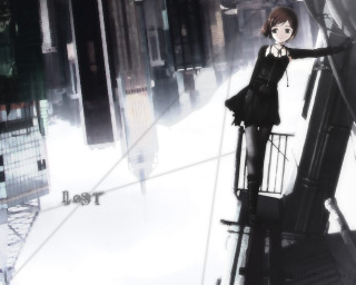 Woman black dress snow city - a black dress free wallpaper for desktop