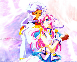Anime hugging bishounen pink purple - white star free wallpaper