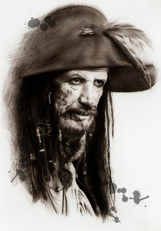 Pirate man feathered hat portrait - drew struzan free wallpaper