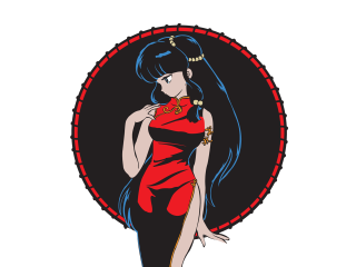 Woman red dress red necklace - anime visual free wallpaper