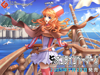 Woman boat flag ship sky - a flag free wallpaper