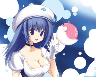 Girl sailor pink bubble blue - a pink object free wallpaper