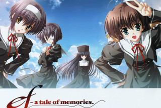 Anime girls sky clouds memories - cloud and a sky background free wallpaper